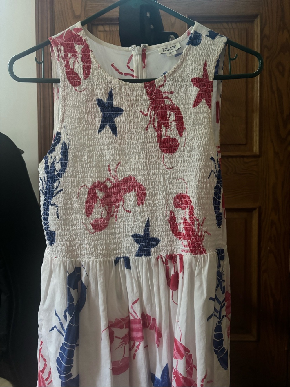 Red white and blue J.Crew lobster dress